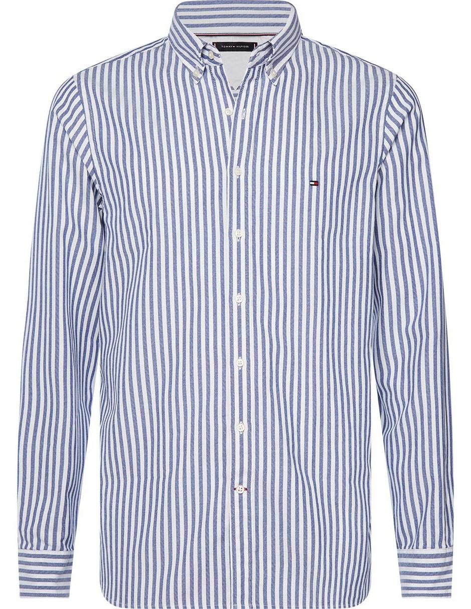 Camisa Tommy Hilfiger corte slim fit azul a rayas |