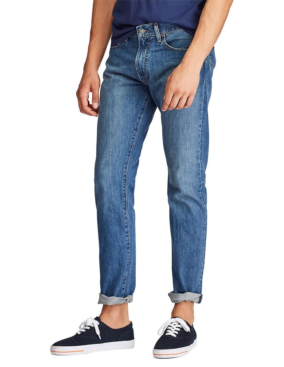 Jeans straight lavado obscuro para hombre