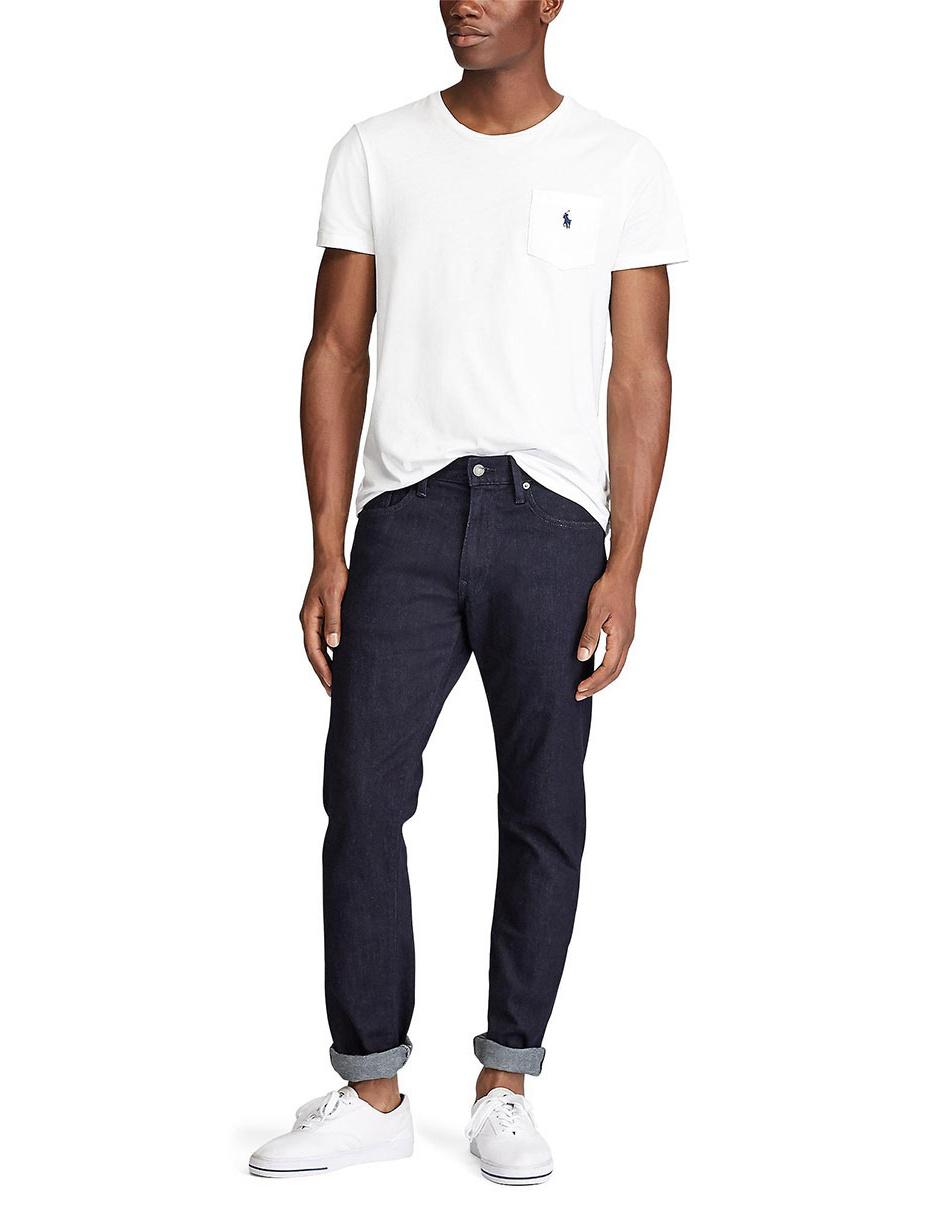 Jeans straight lavado obscuro para hombre 4