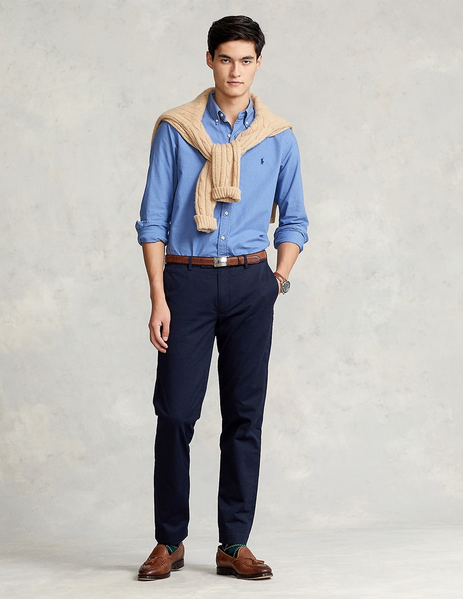 Camisa casual de algodón manga larga para hombre 4
