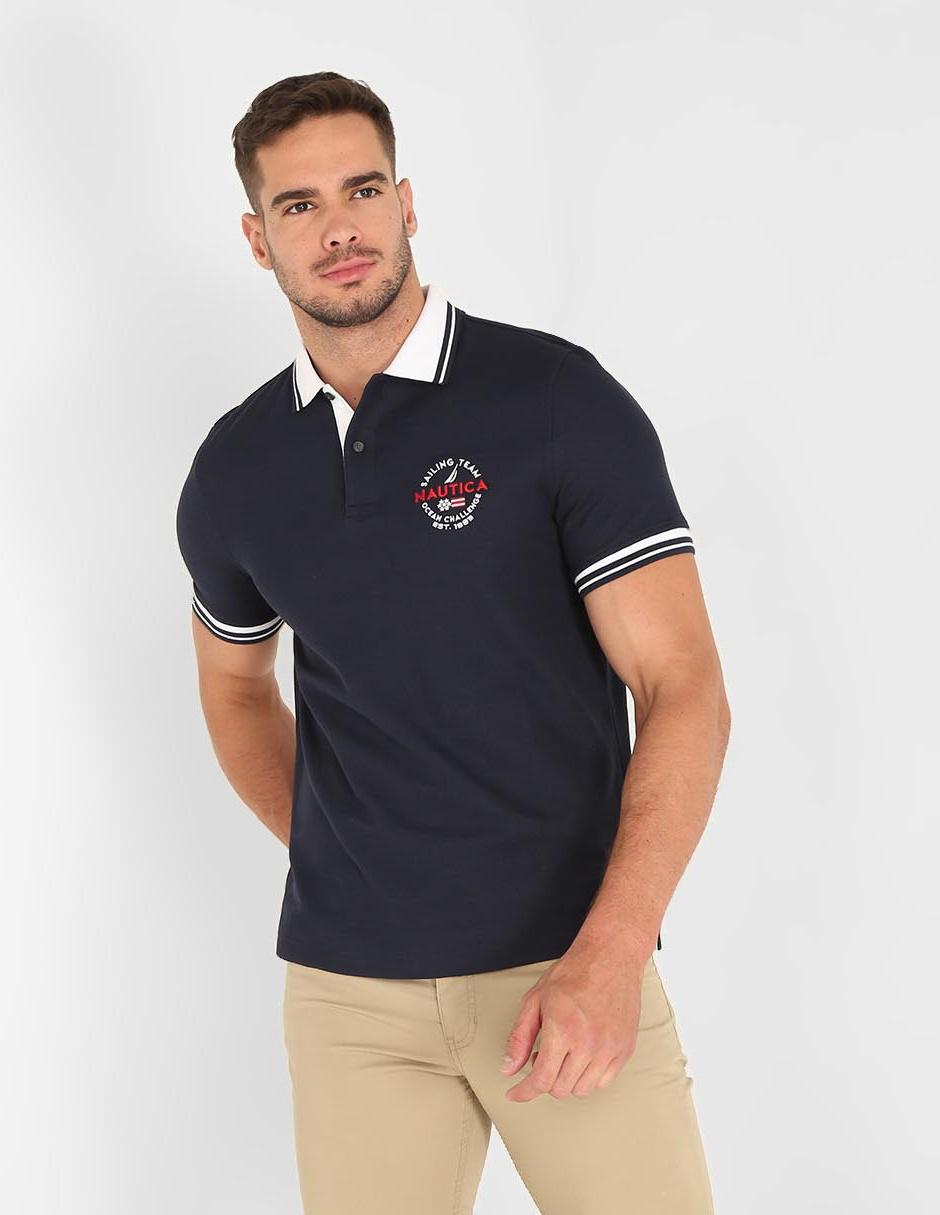 Playera tipo polo Nautica estampado liso para hombre en Liverpool