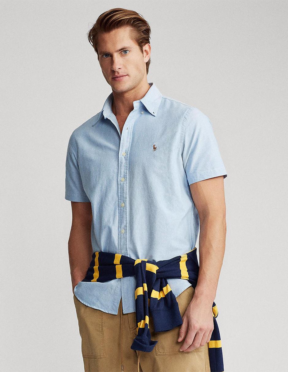Camisa casual de algodón manga corta para hombre