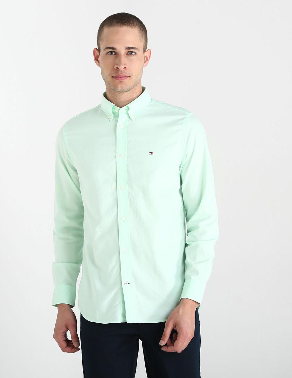 Camisa casual Tommy regular fit verde limón | Liverpool.com.mx