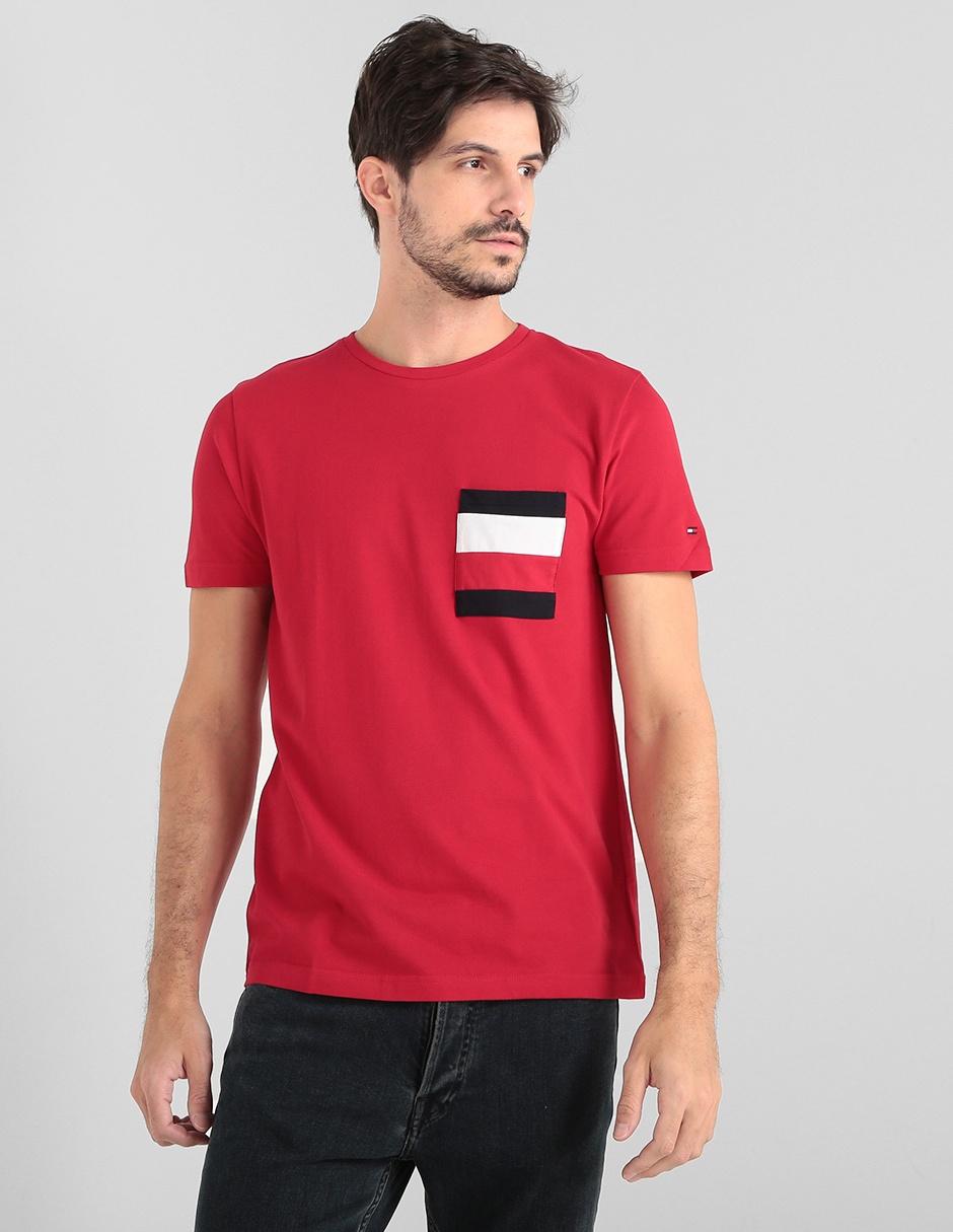 Playera Tommy Hilfiger corte regular fit cuello redondo roja en Liverpool