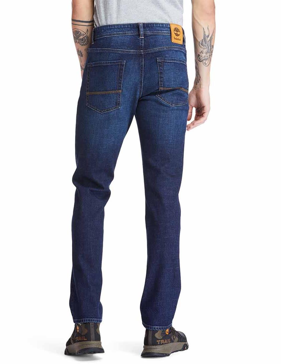 Jeans straight lavado obscuro para hombre 4