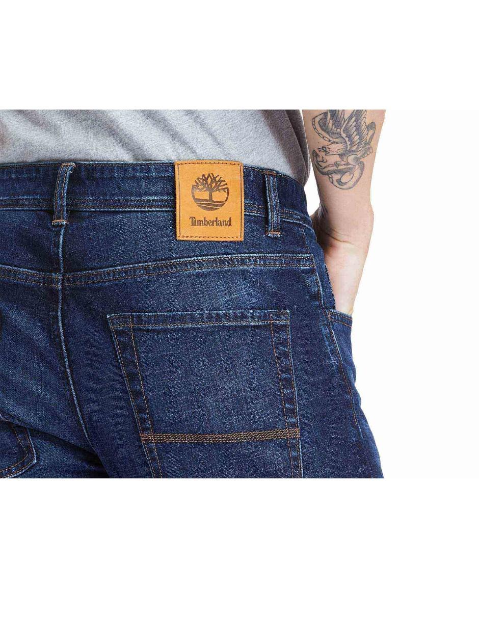 Jeans straight lavado obscuro para hombre 5