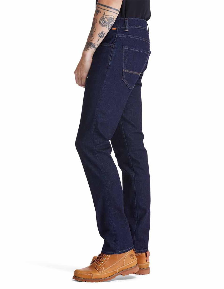 Jeans straight lavado obscuro para hombre 4