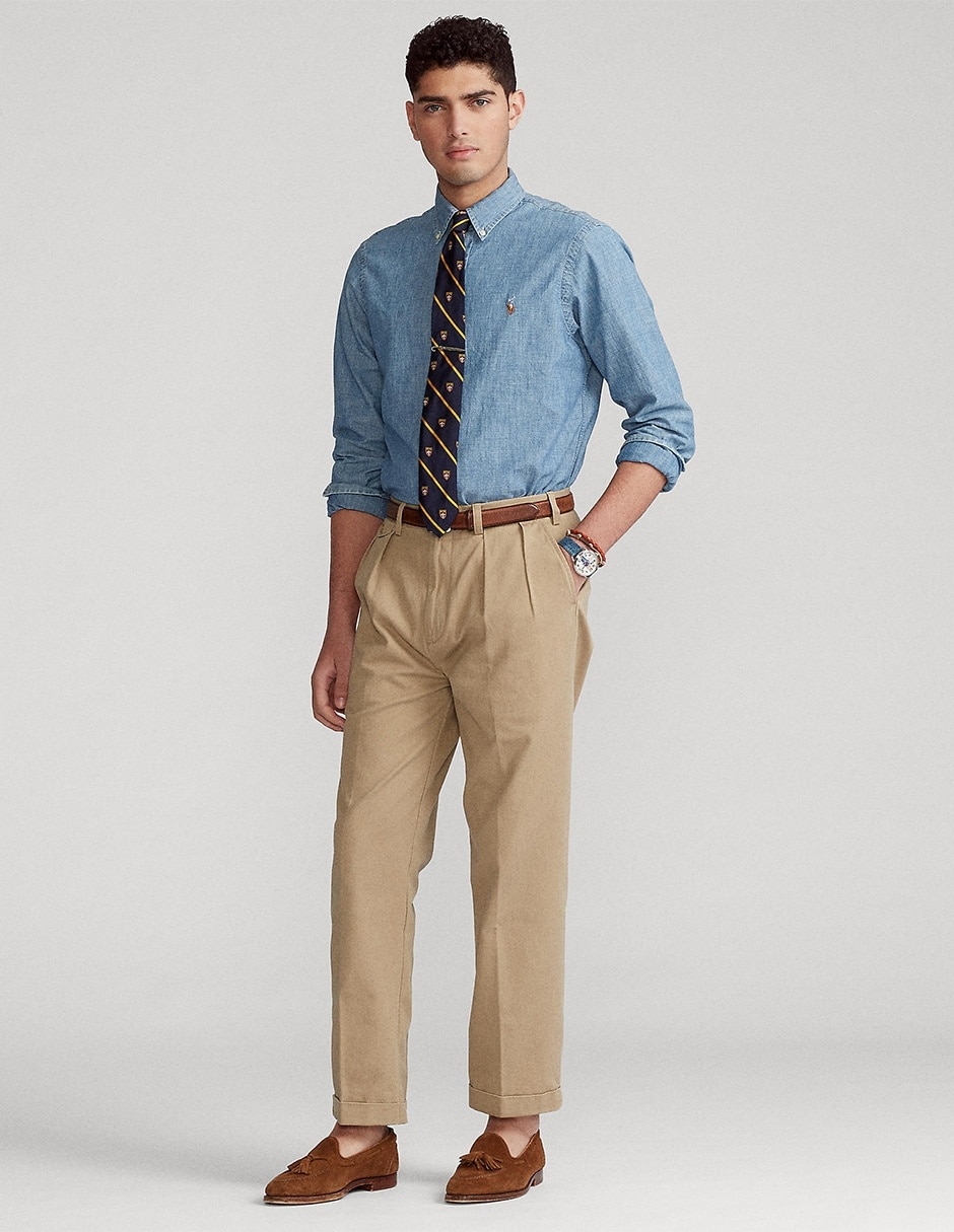 Camisa casual Polo Ralph Lauren de algodón manga larga para hombre 4
