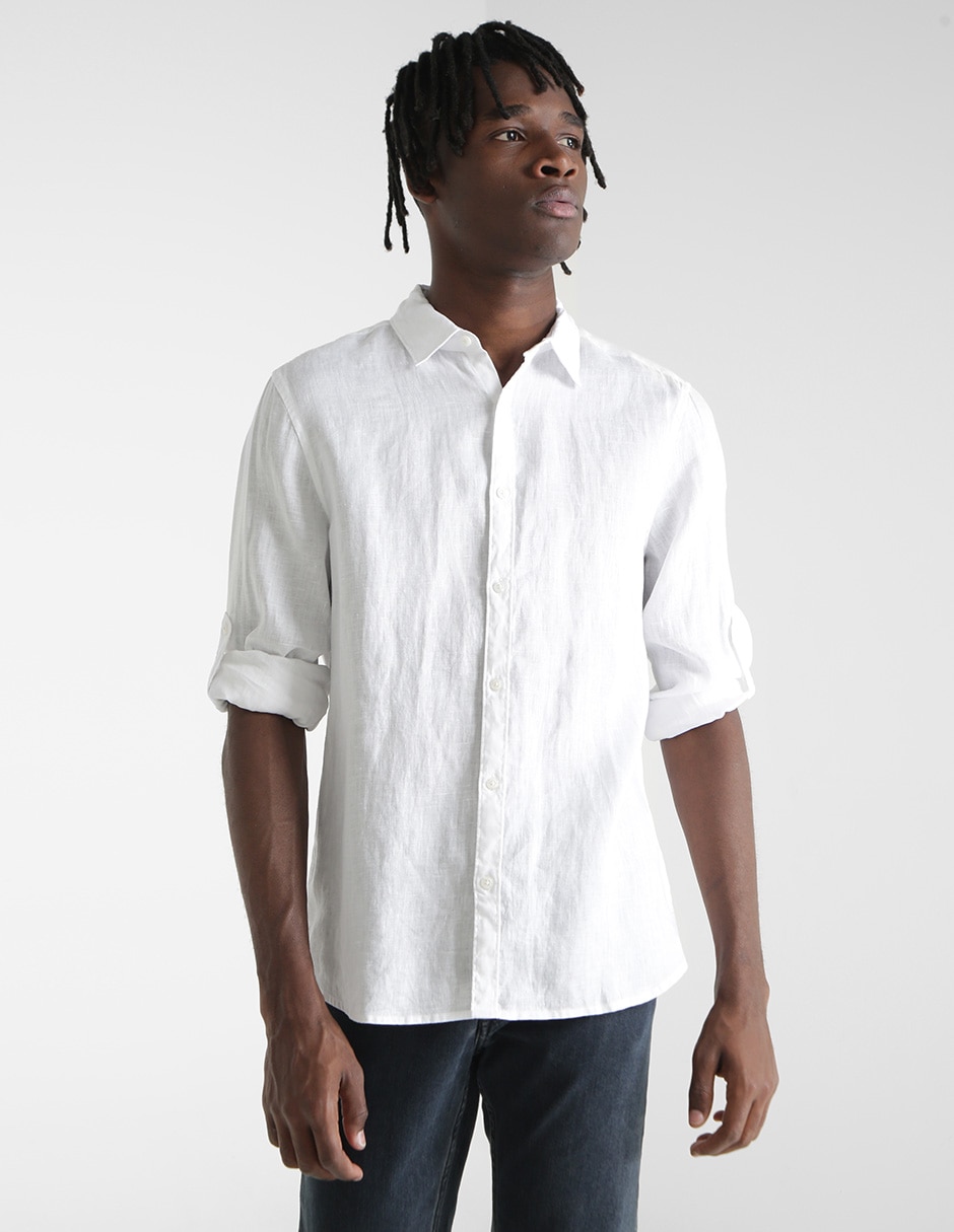 Camisa casual Perry Ellis de manga larga para hombre