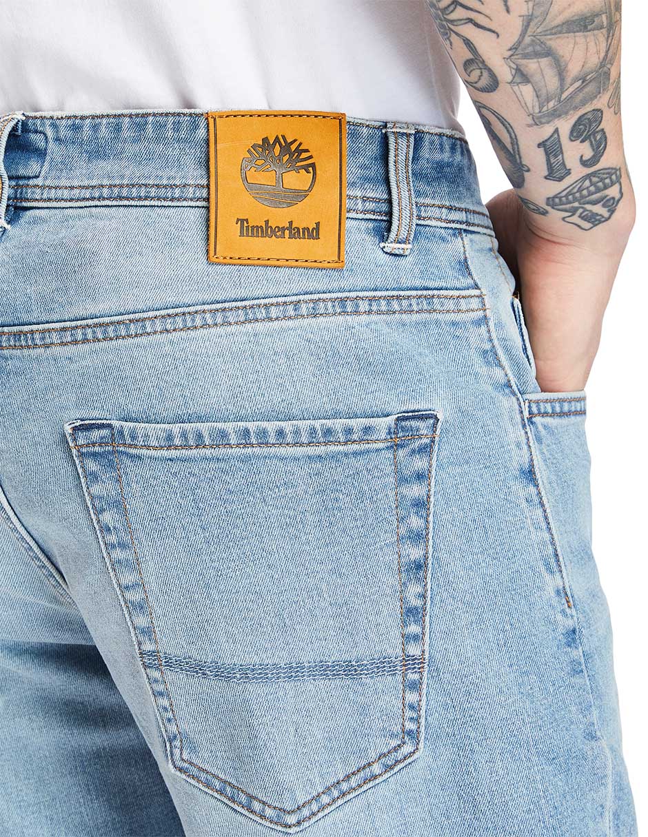 Jeans straight lavado claro para hombre 2