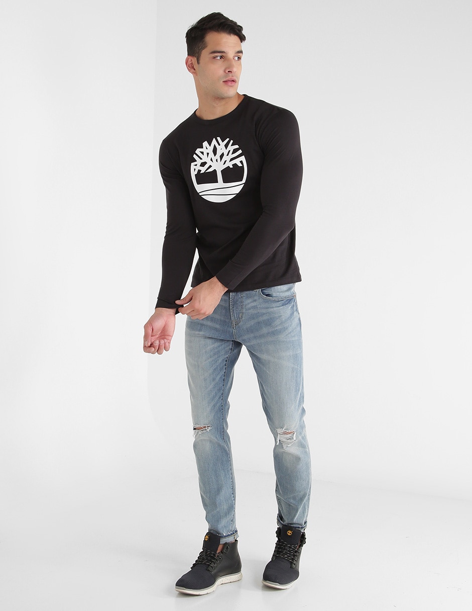 Playera Ls treelg ringer cuello redondo para hombre 3