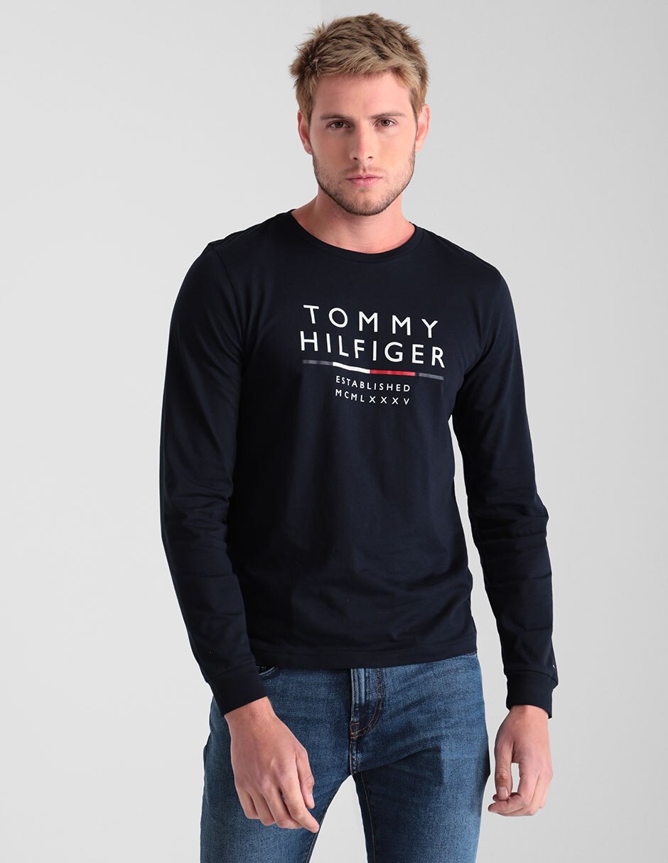 Playera Tommy Hilfiger cuello redondo estampado logo para hombre en  Liverpool