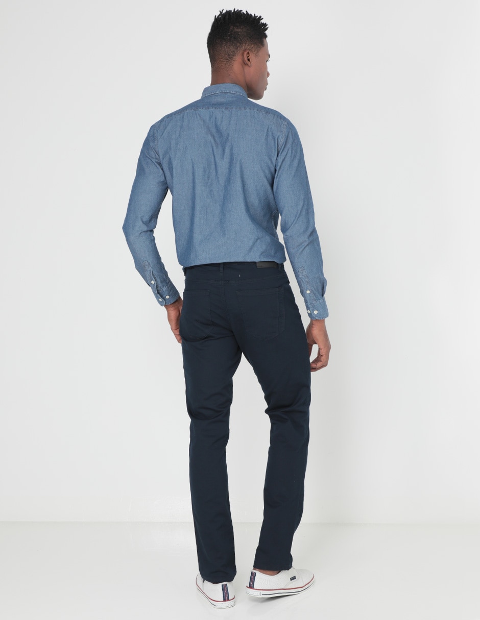 Pantalón slim de algodón para hombre 2