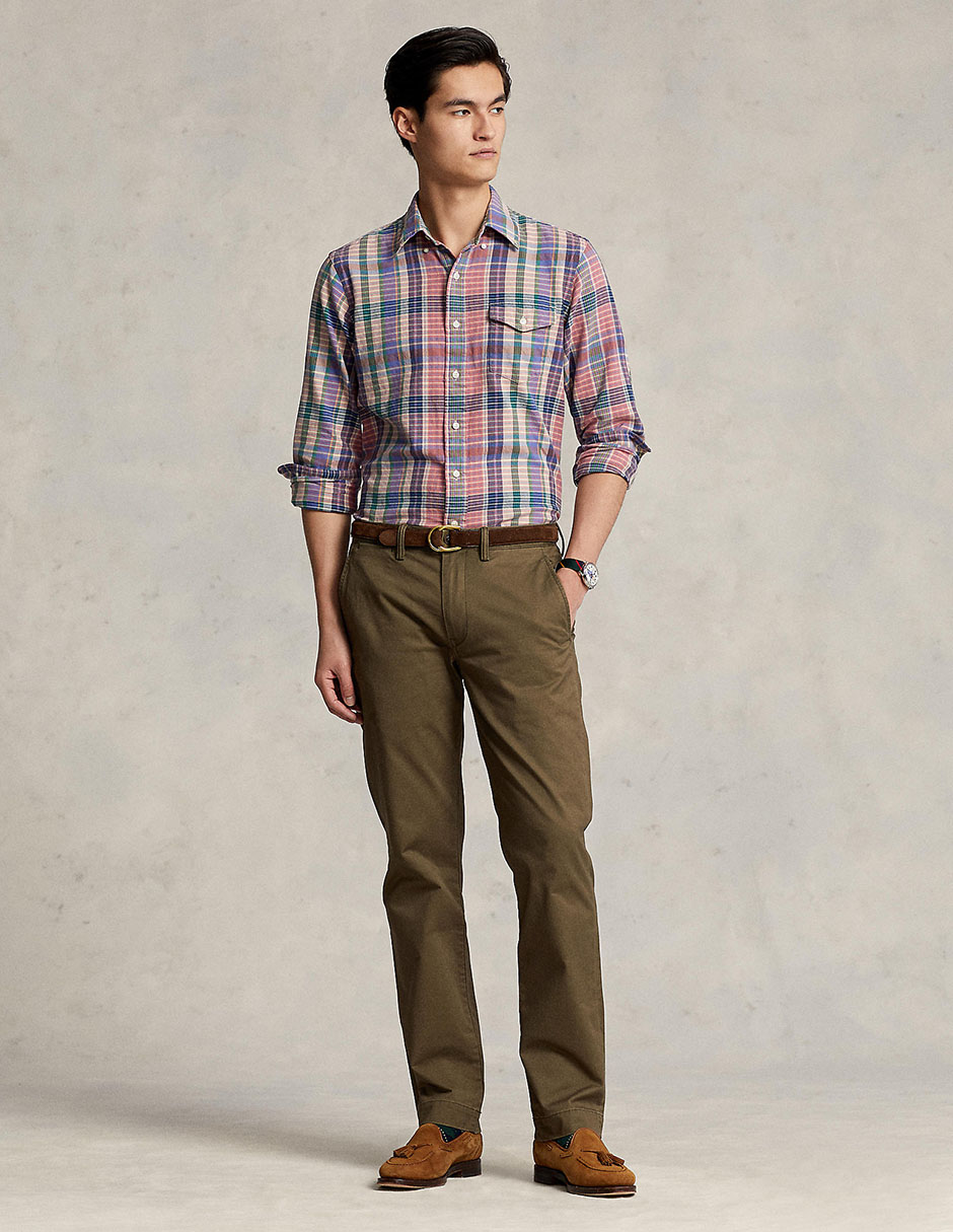 Pantalón recto de algodón para hombre 4