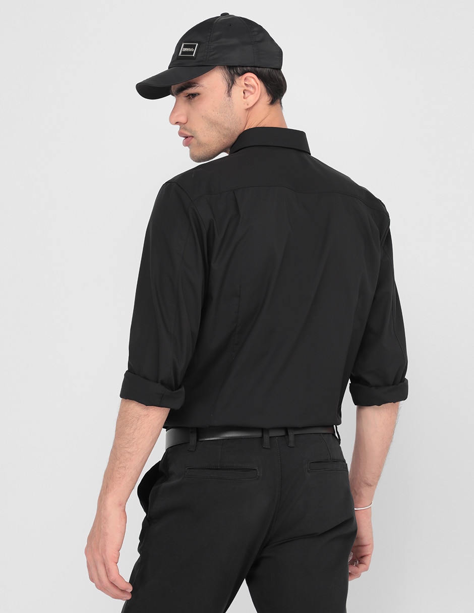 Camisa casual de algodón manga larga para hombre 2