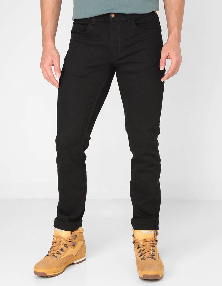 Jeans straight lavado obscuro para hombre 1