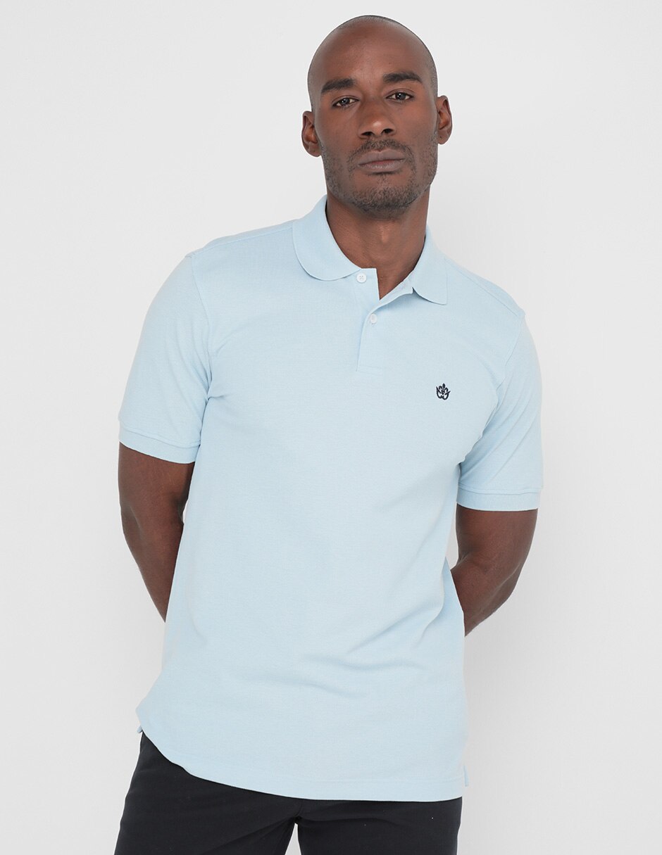 Playera tipo polo online blanca hombre