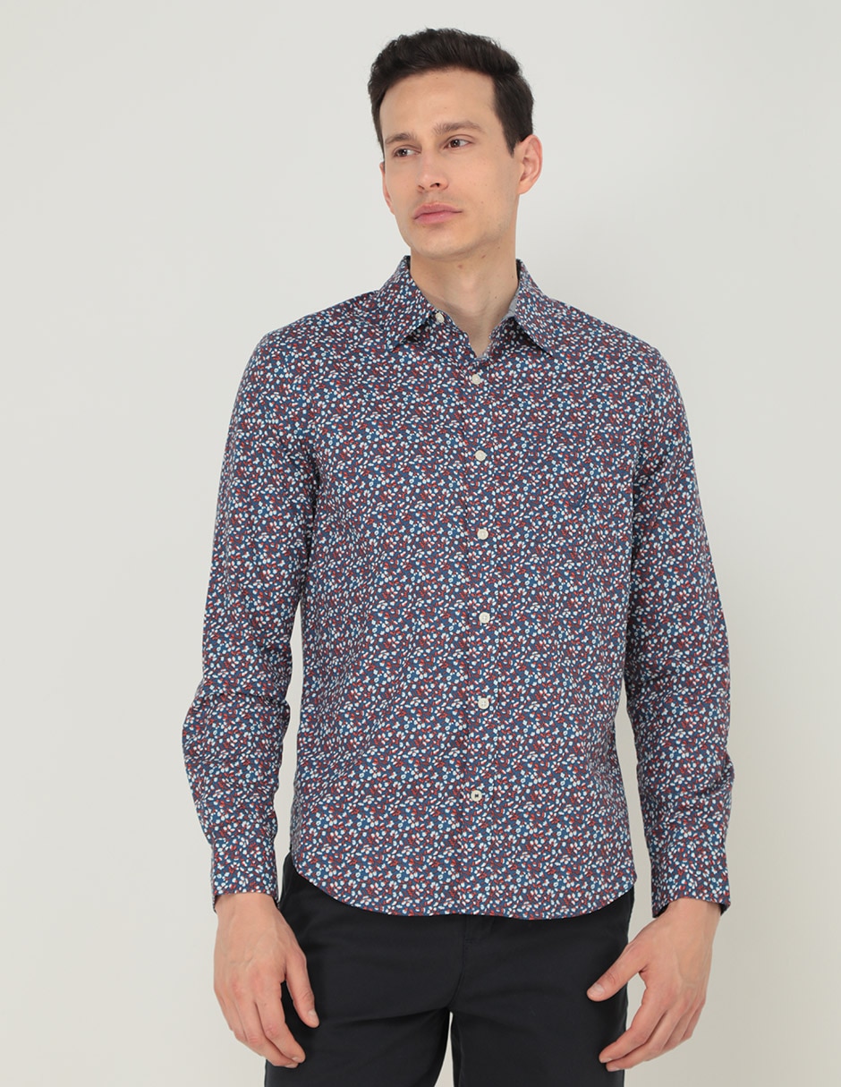 Camisa casual de algodón manga larga para hombre 1