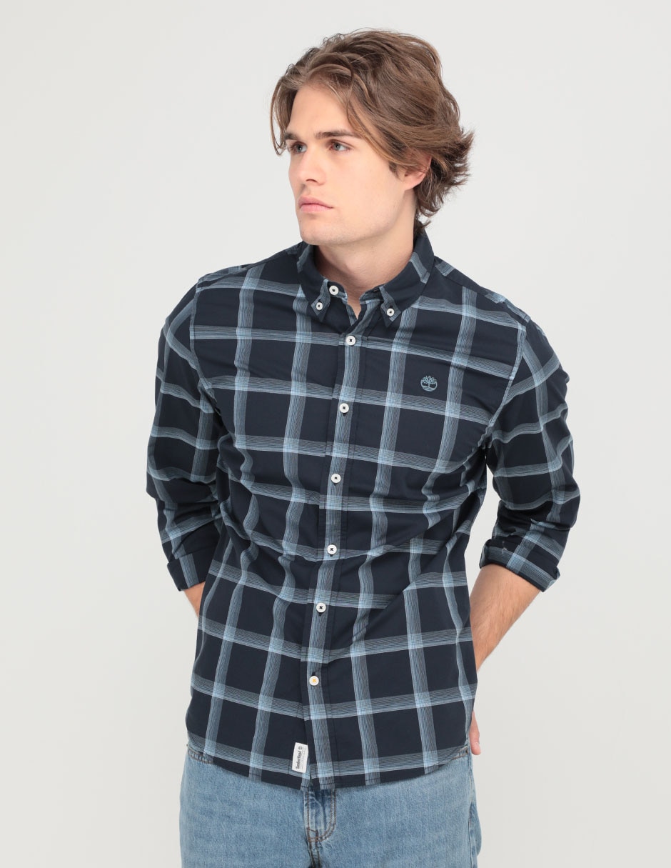 Camisa casual de algodón manga larga para hombre Camisa casual de algodón manga larga para hombre