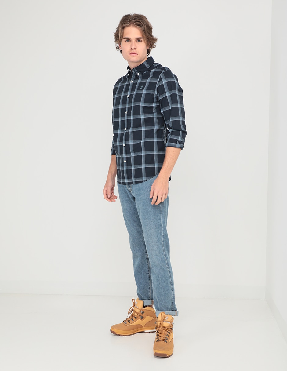 Camisa casual de algodón manga larga para hombre 3