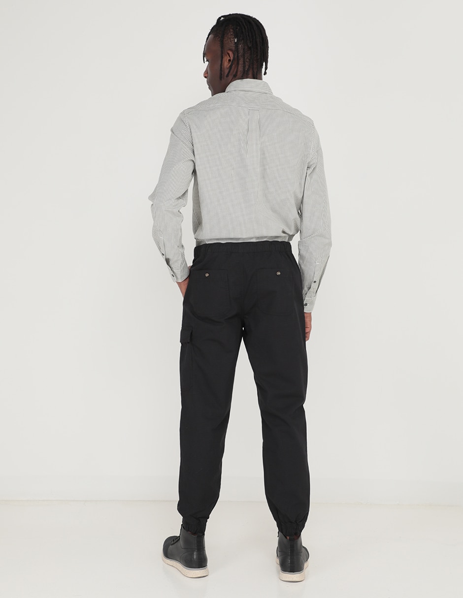 Pants regular con elástico para hombre 2