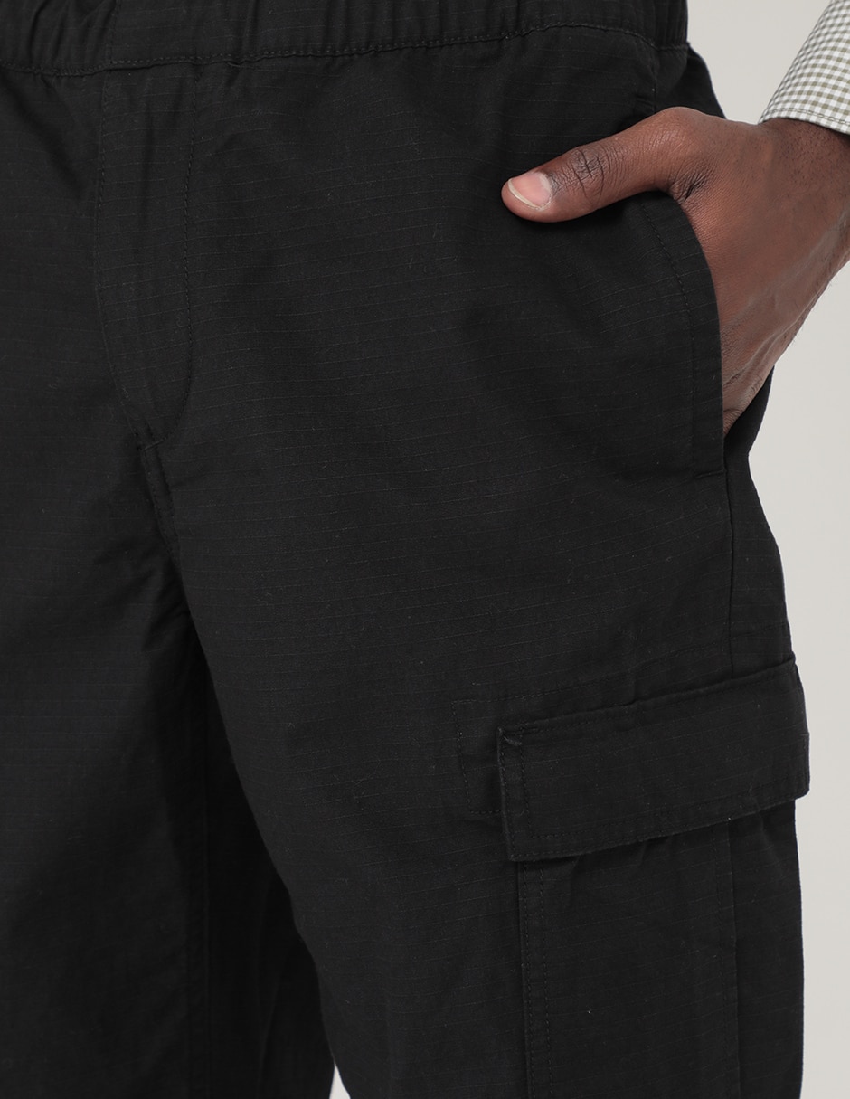 Pants regular con elástico para hombre 4