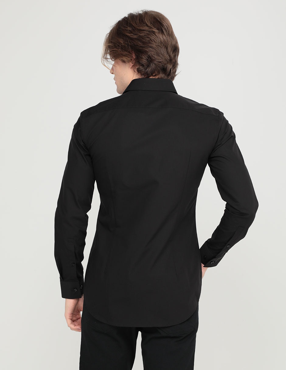 Camisa de vestir de algodón manga larga para hombre 2