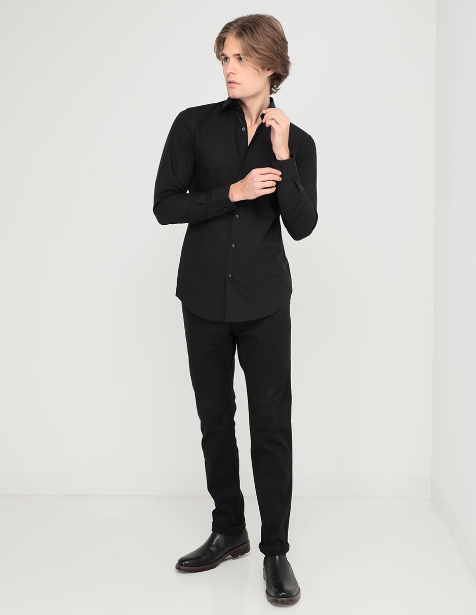Camisa de vestir de algodón manga larga para hombre 3