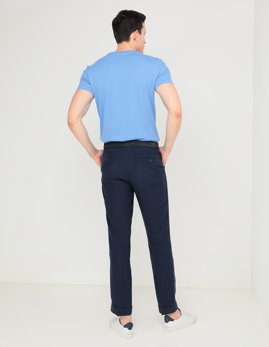 Pantalón casual chino recto Polo Rl de lino para hombre