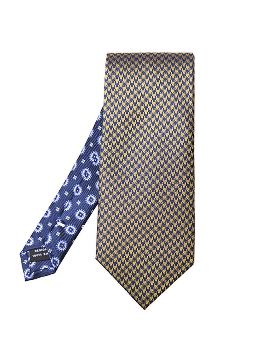 Corbata rcano regular (6-8.5 cm) de seda estampado geométrico para hombre