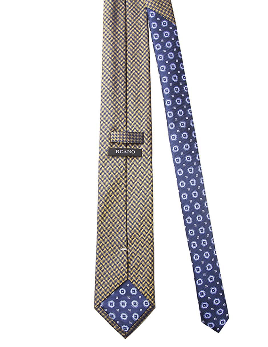 Corbata rcano regular (6-8.5 cm) de seda estampado geométrico para hombre