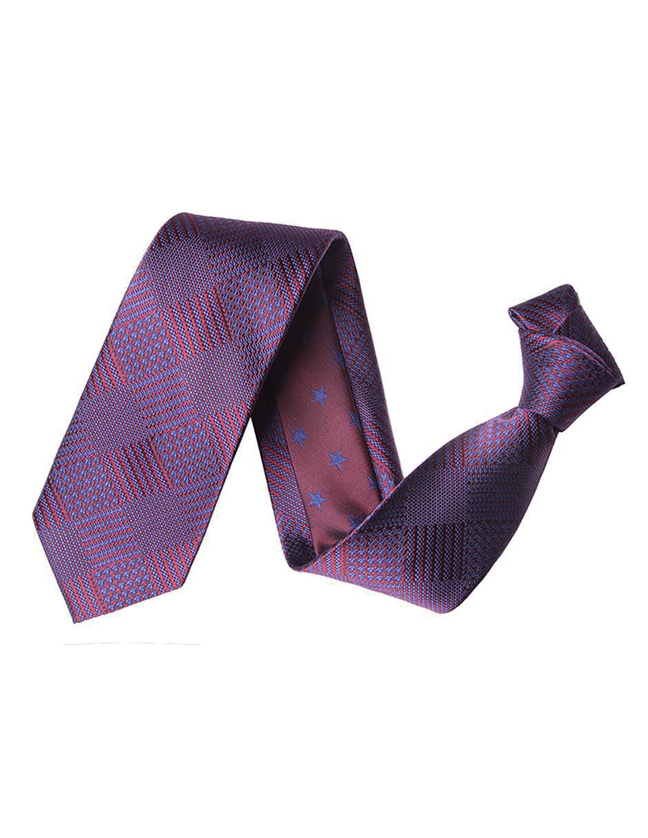Corbata rcano regular (6-8.5 cm) de seda estampado geométrico para hombre