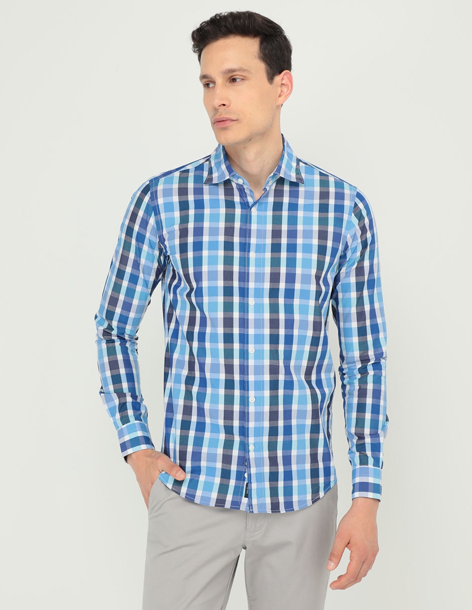 Camisa casual Scappino de algod n manga larga para hombre