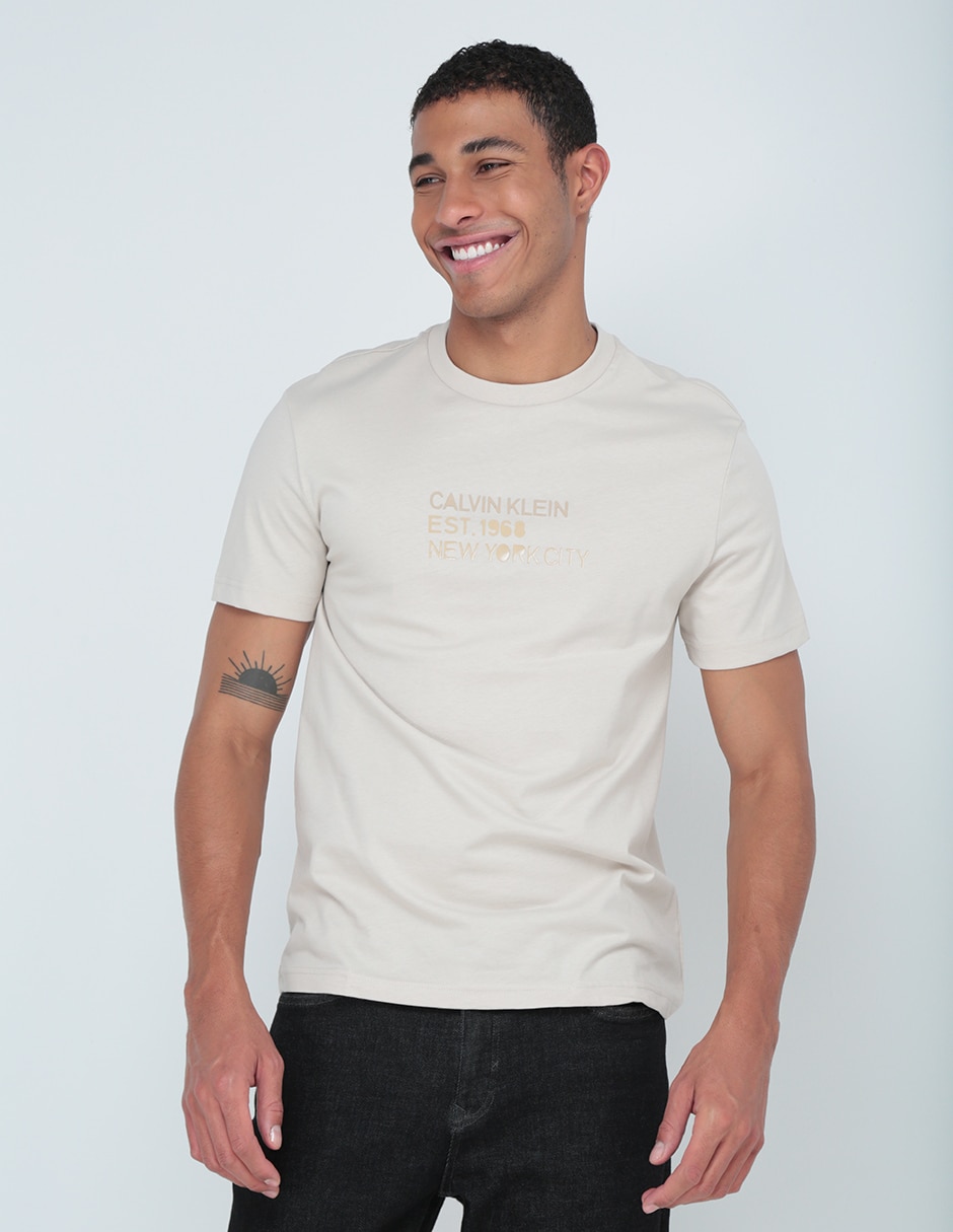 Playera calvin discount klein hombre blanca