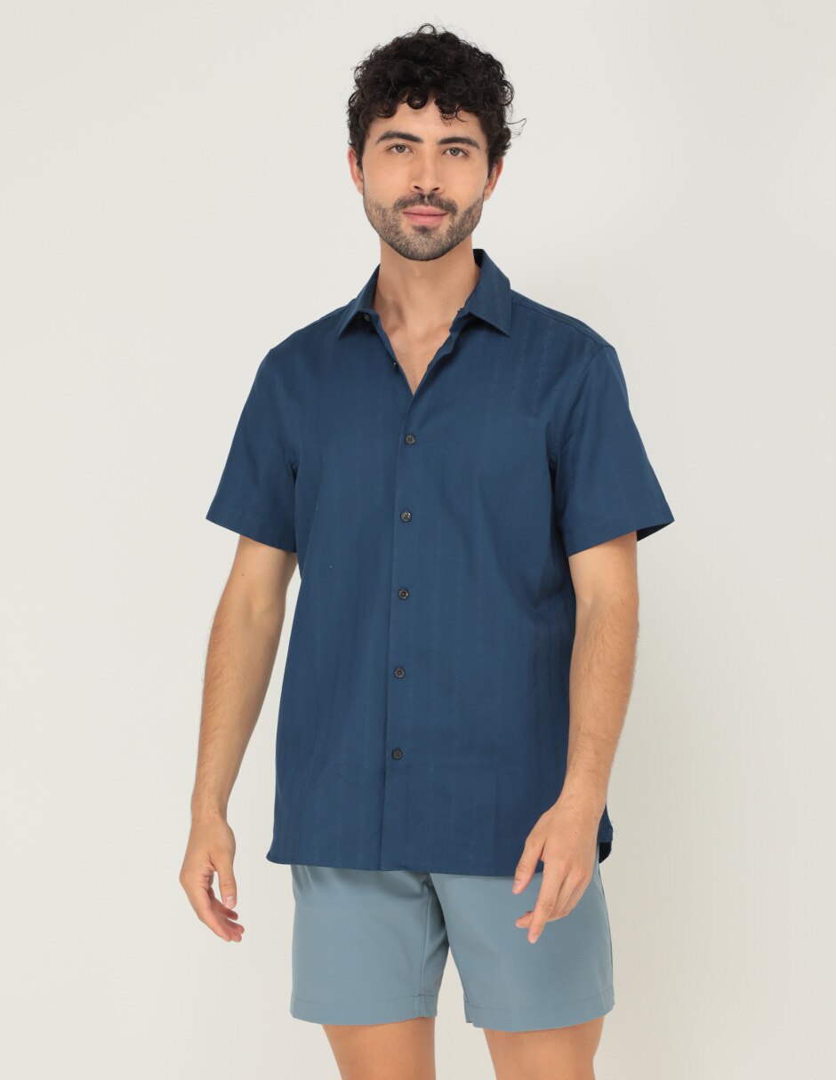 Camisa casual de algodón manga corta para hombre 1