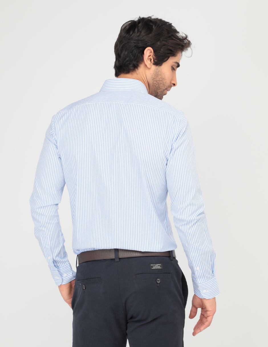Camisa de vestir de algodón manga larga para hombre