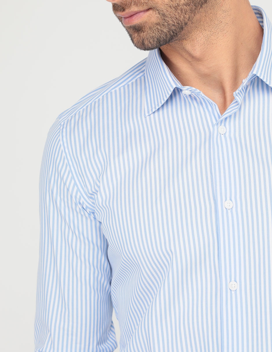 Camisa de vestir de algodón manga larga para hombre