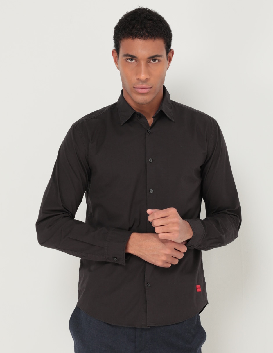 Camisa casual de algodón manga larga para hombre 1