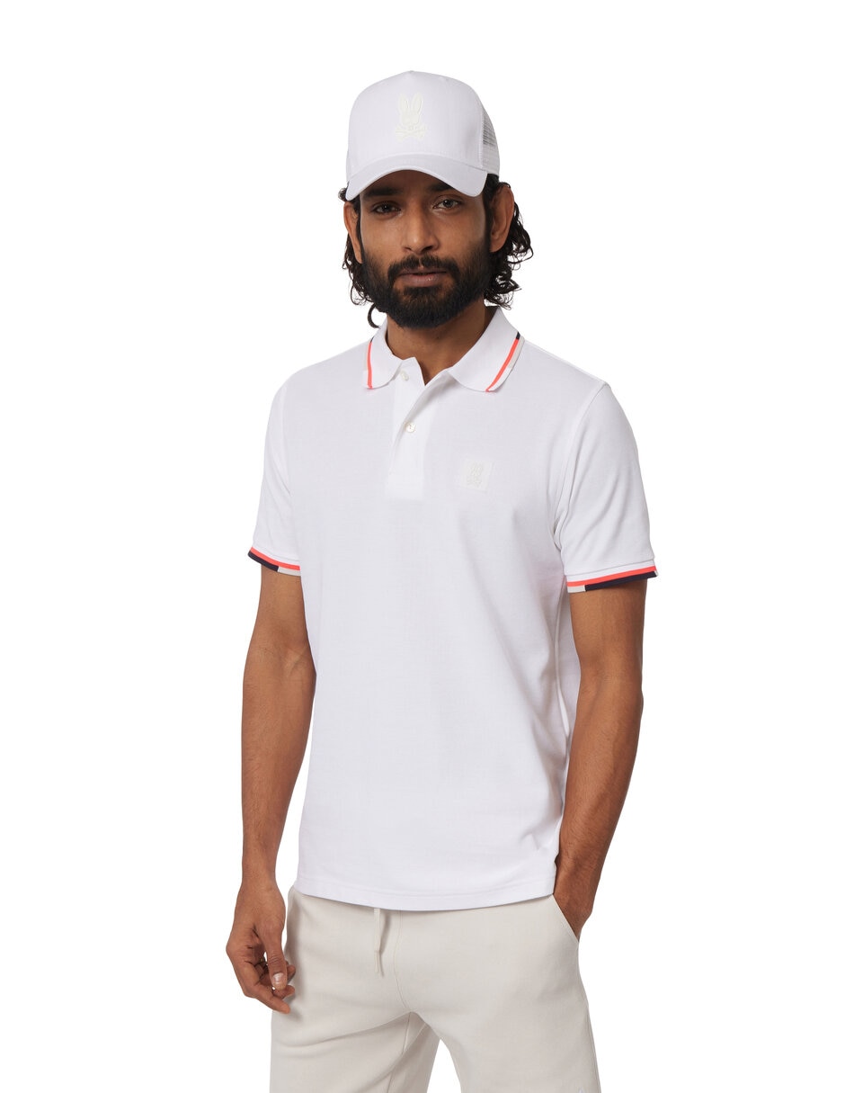 camiseta polo blanca hombre