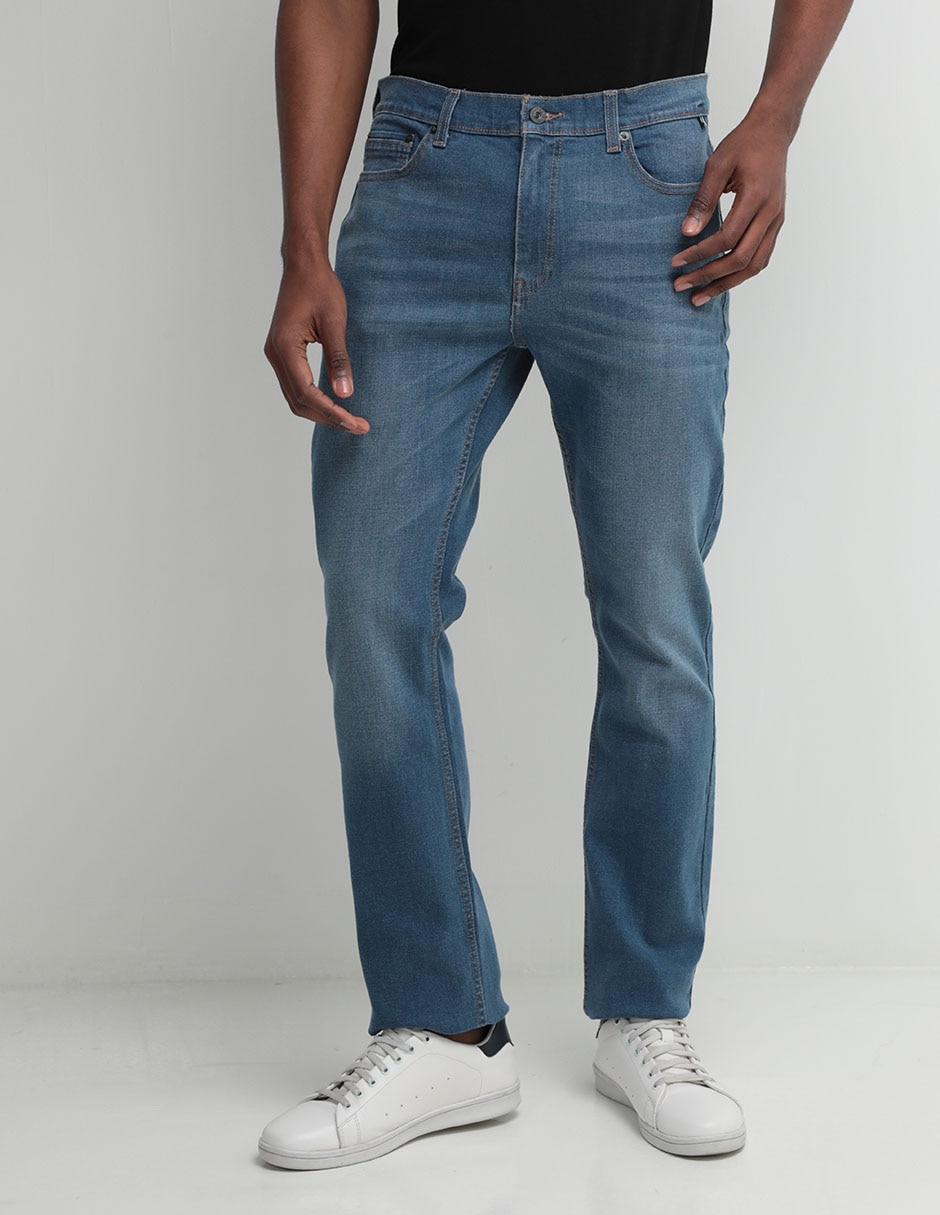 Jeans straight deslavado para hombre