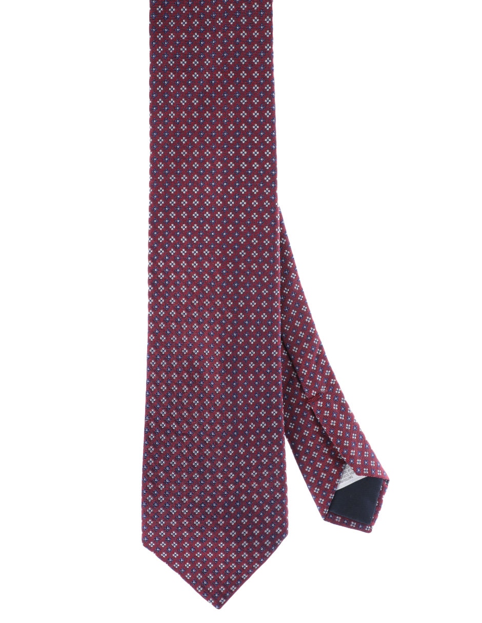 Corbata regular de seda estampado microprint para Hombre 1