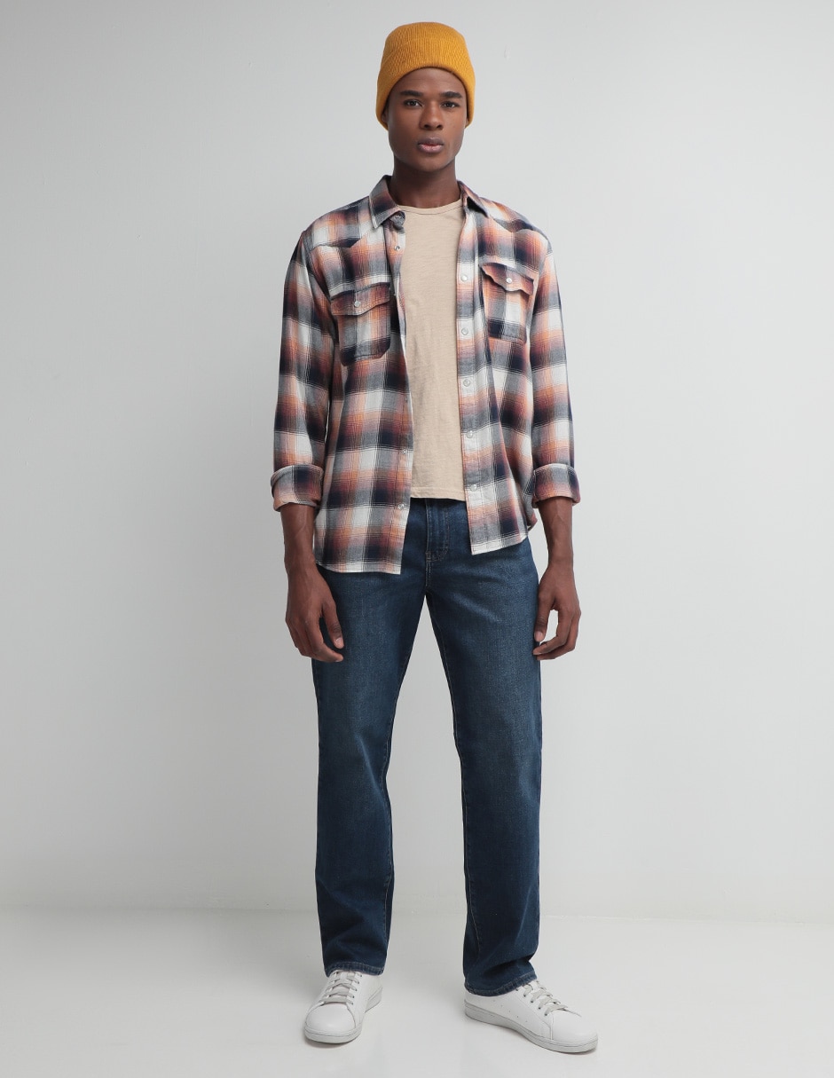 Jeans slim lavado stone wash para hombre 3
