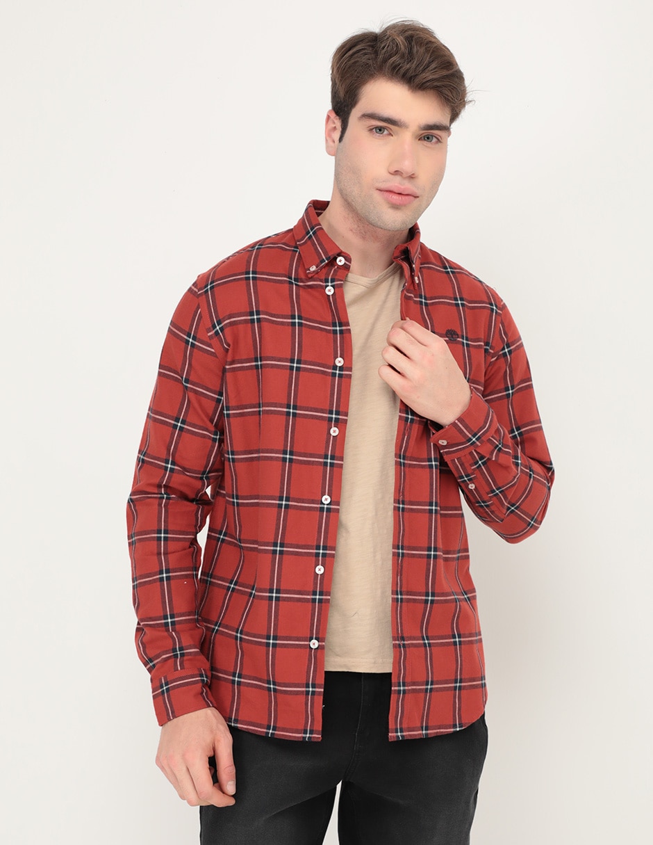 Camisa casual de algodón manga larga para hombre Camisa casual de algodón manga larga para hombre