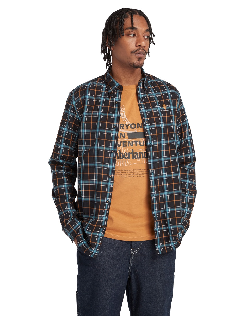 Camisa casual de algodón manga larga para hombre Camisa casual de algodón manga larga para hombre