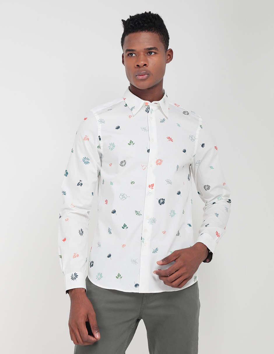 Camisa casual de algodón manga larga para hombre 1
