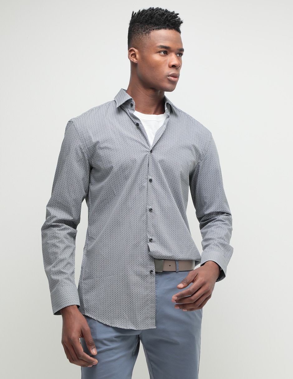 Camisa casual de algodón manga larga para hombre 1