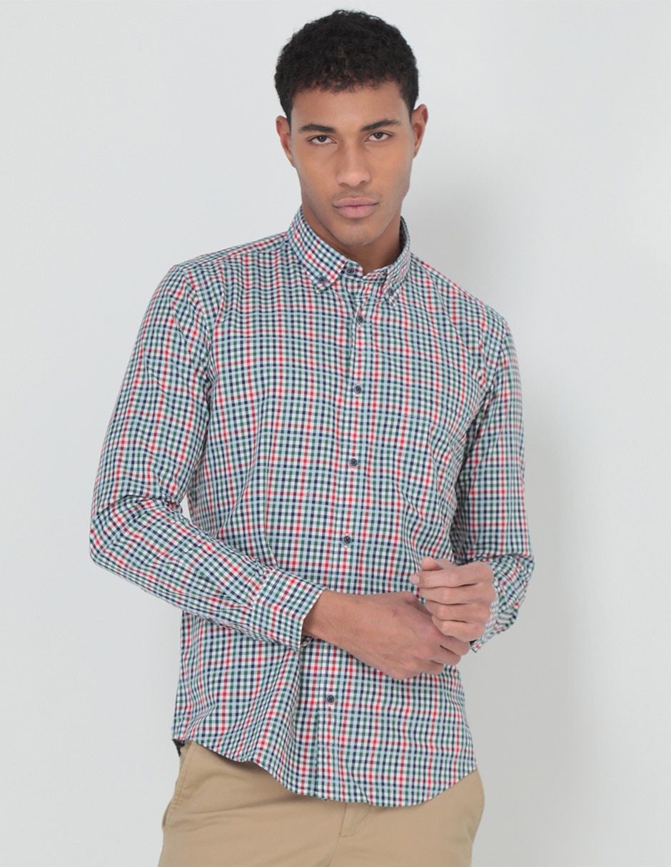 Camisa casual Scappino de algod n manga larga para hombre