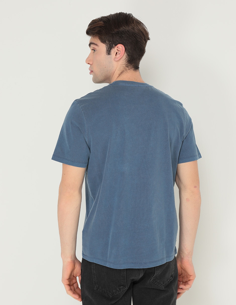 Playera garment dye cuello redondo para hombre 2