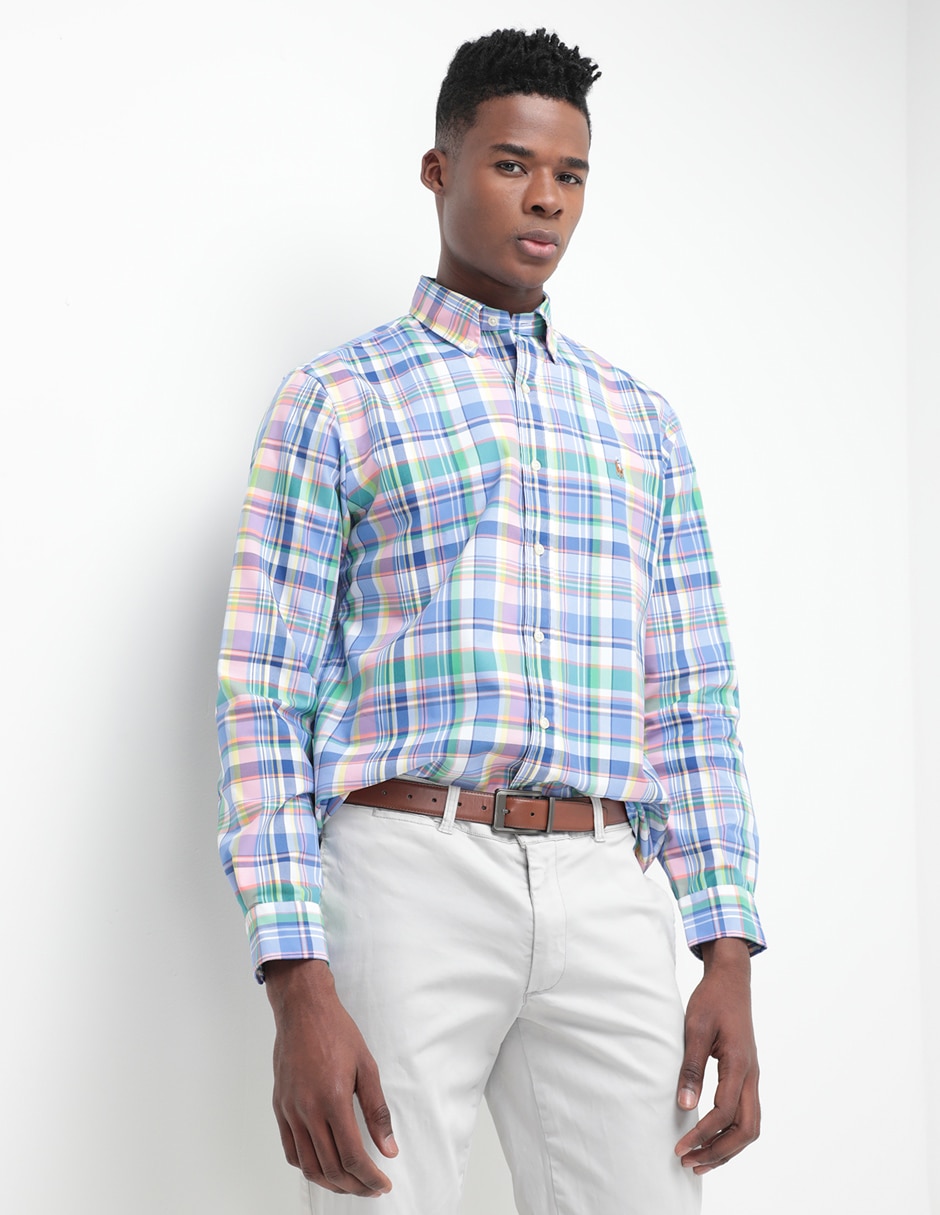 Camisa casual de algodón manga larga para hombre 1