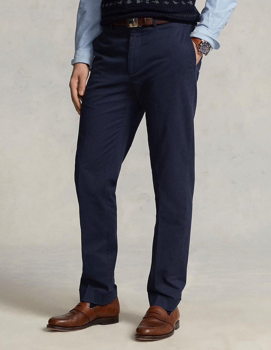Pantalón chino slim de lino para hombre